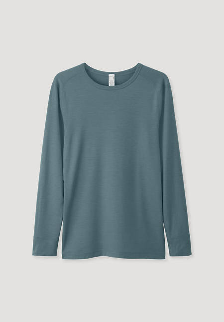 Long-sleeved shirt made of organic merino wool