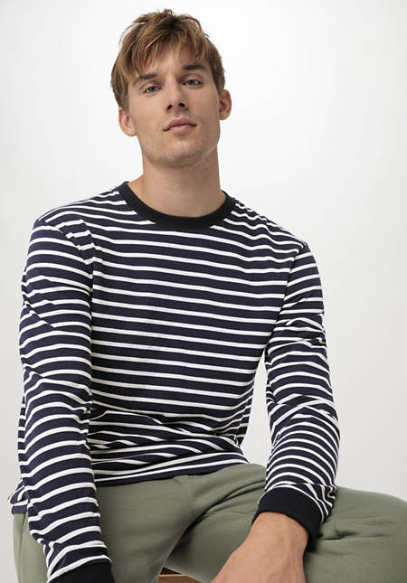 Long-sleeved striped shirt Relaxed made from pure organic cotton