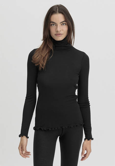 Women's long sleeve silk undershirts on sale