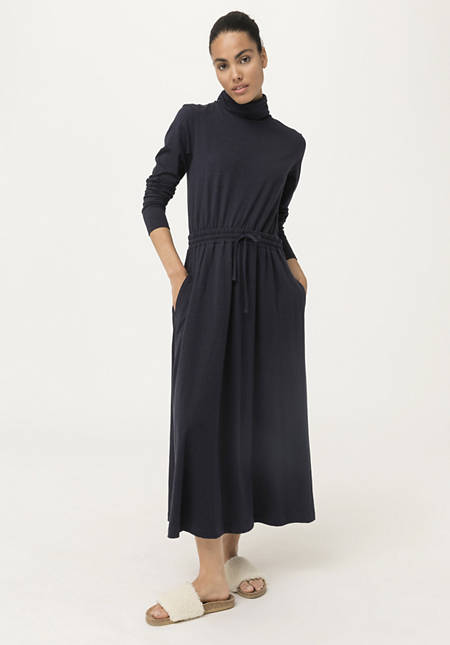 Midi dress made from organic cotton with organic new wool