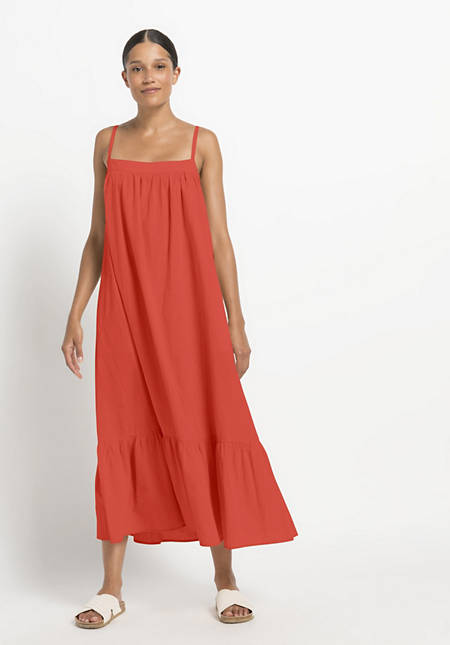 Organic cotton and linen crepe dress