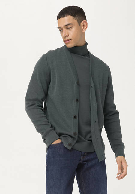 Organic cotton and organic merino cardigan