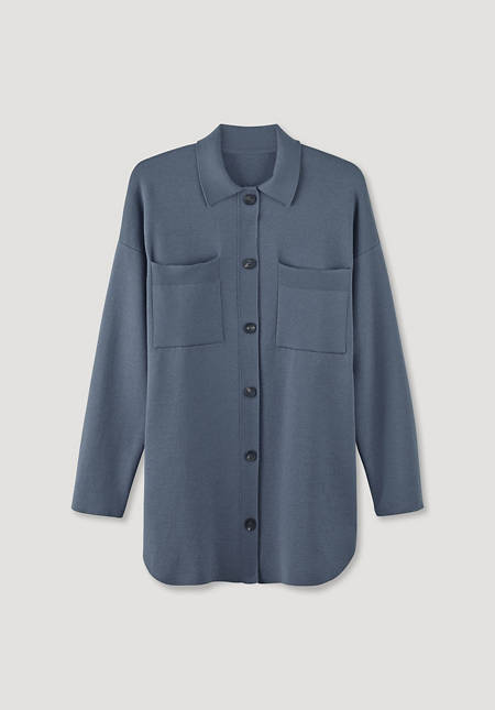 Overshirt made from organic cotton and organic new wool