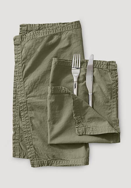 Percale napkins made of pure organic cotton in a set of 2