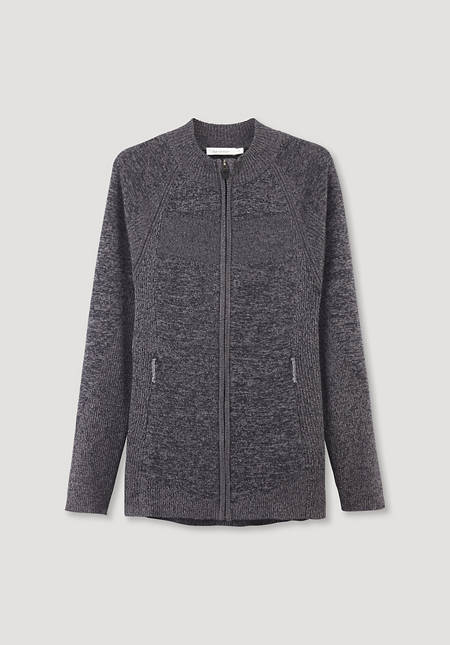 Performance cardigan BetterRecycling made of merino wool with silk