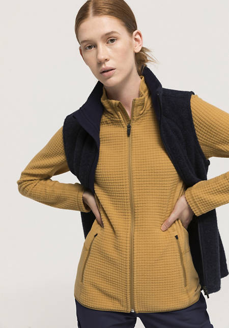 Performance fleece jacket made from pure organic merino wool