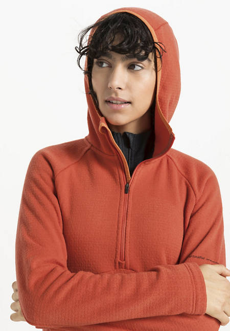 Performance hoodie made from organic merino wool with organic cotton