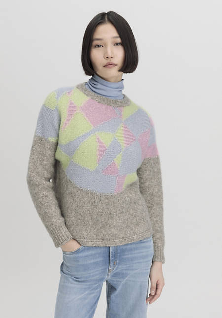 Pullover Relaxed aus reiner Bio-Baumwolle mit Alpaka