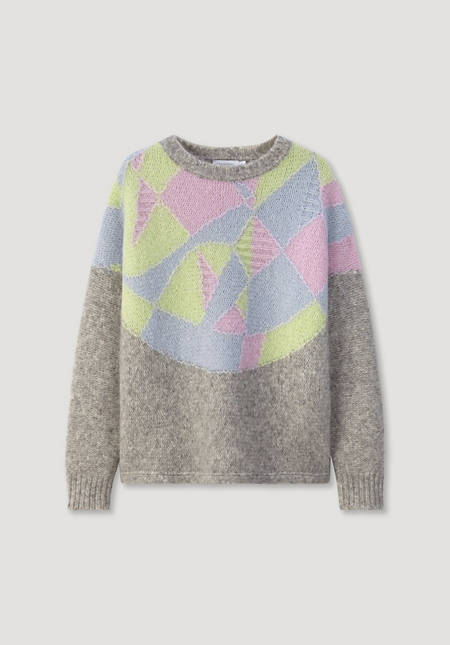 Pullover Relaxed aus reiner Bio-Baumwolle mit Alpaka