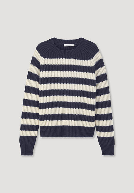 Pullover Streifen Relaxed aus reiner Bio-Baumwolle und weicher Schurwolle