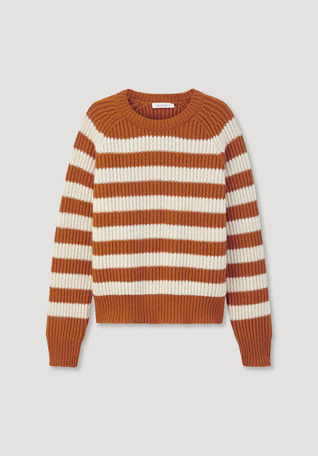 Pullover Streifen Relaxed aus reiner Bio-Baumwolle und weicher Schurwolle