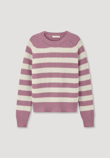 Pullover Streifen Relaxed aus reiner Bio-Baumwolle und weicher Schurwolle