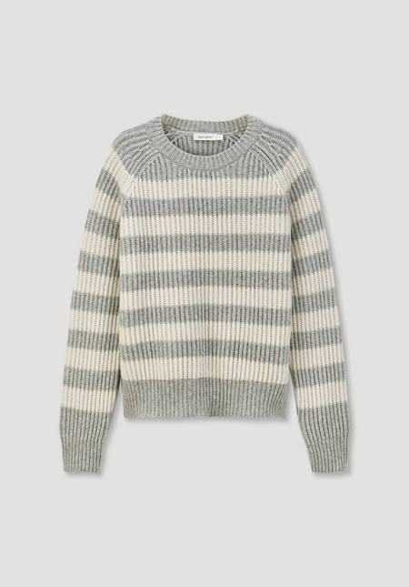 Pullover Streifen Relaxed aus reiner Bio-Baumwolle und weicher Schurwolle