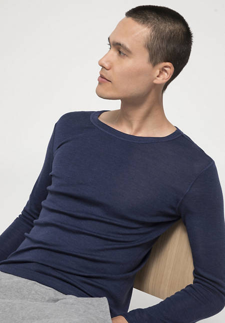 PureMIX long-sleeved shirt made of organic merino wool with silk