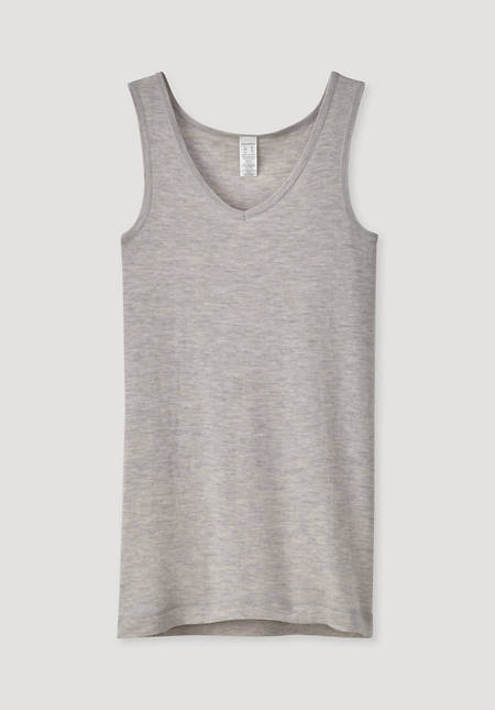 PureMIX tank top made from organic merino wool with silk