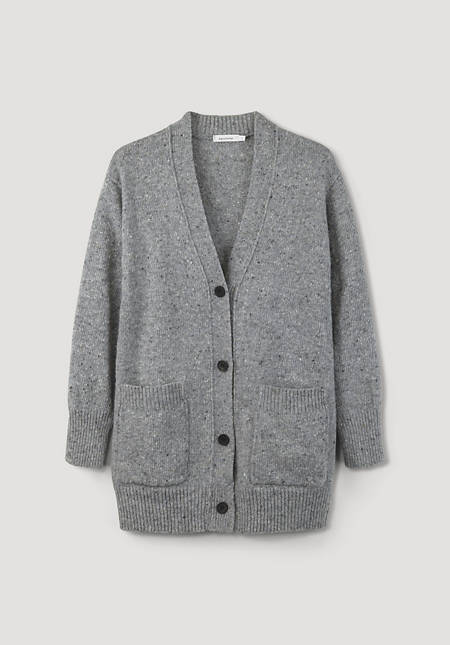 Pure new wool tweed cardigan