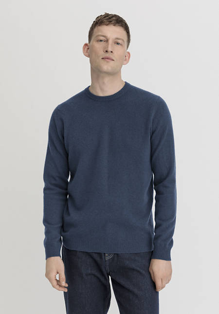 Regular sweater made of organic merino wool with cashmere