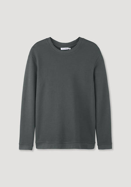 Regular waffle piqué sweater made from pure organic cotton