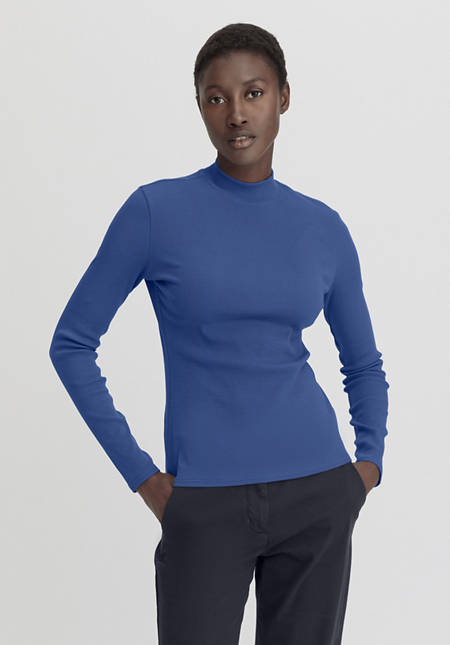 Rib Longshirt Slim aus Bio-Baumwolle