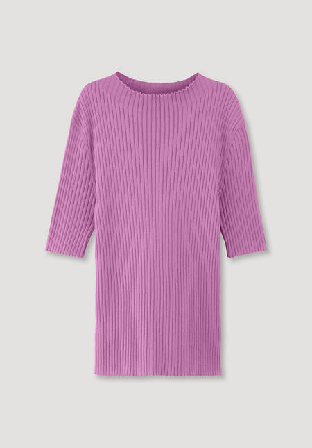 Rib pullover slim made from pure organic cotton