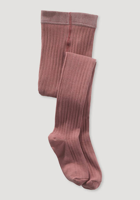 Ribbed tights made of organic merino wool with organic cotton