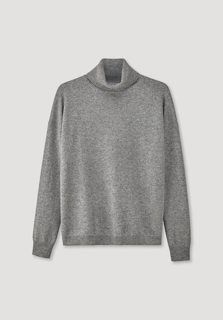 Rollkragenpullover aus Bio-Schurwolle mit Kaschmir