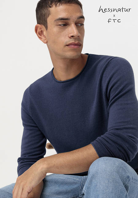 Round-neck sweater made from pure fair trade cashmere
