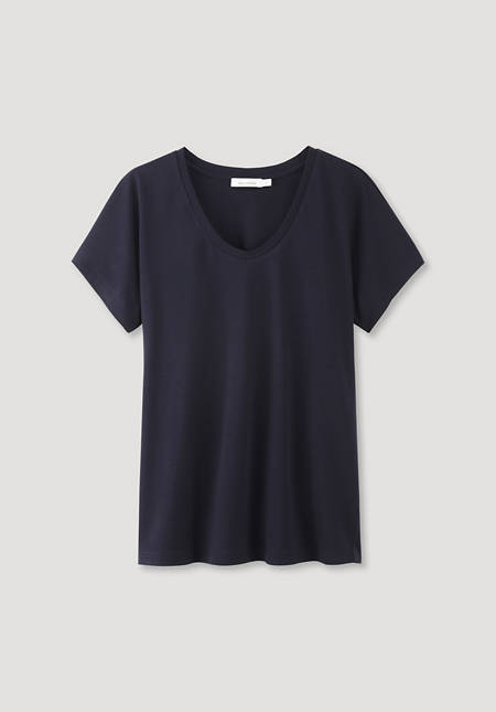 Short-sleeved shirt made from pure organic Pima cotton