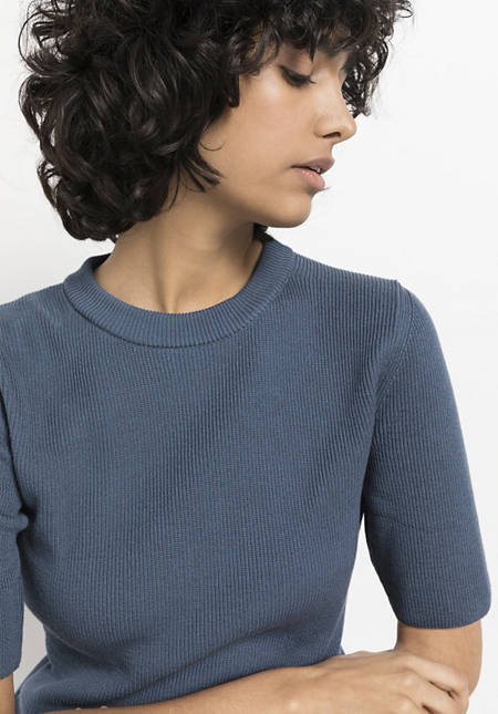 Short-sleeved sweater made from pure organic cotton
