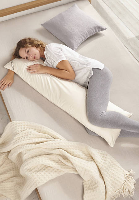 Side sleeper pillow with organic virgin wool filling