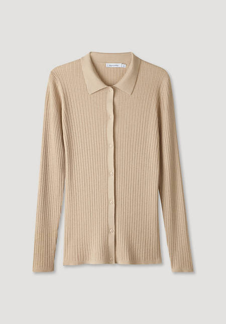 Silk and cotton polo cardigan