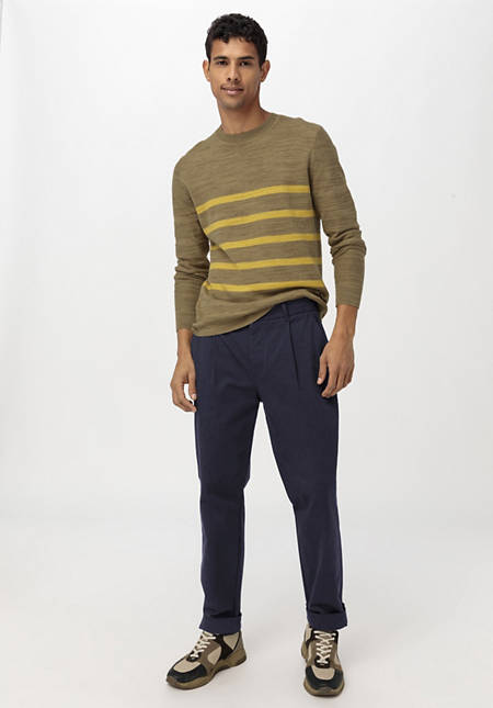 Streifen-Pullover aus Leinen mit Bio-Baumwolle