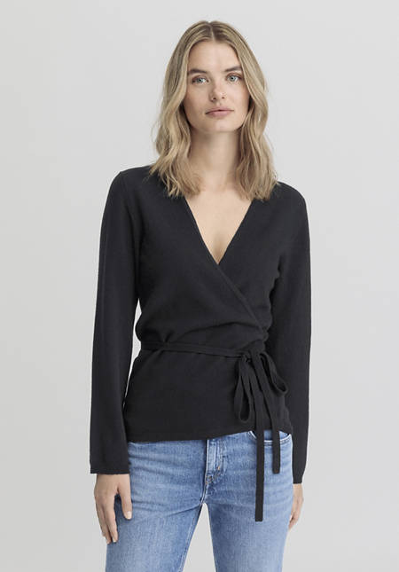 Strickjacke Regular aus weicher Schurwolle mit Kaschmir