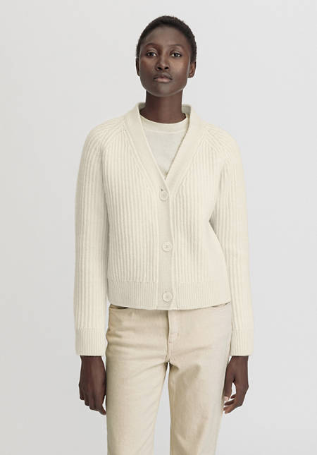 Strickjacke Relaxed aus reiner Bio-Baumwolle und Schurwolle