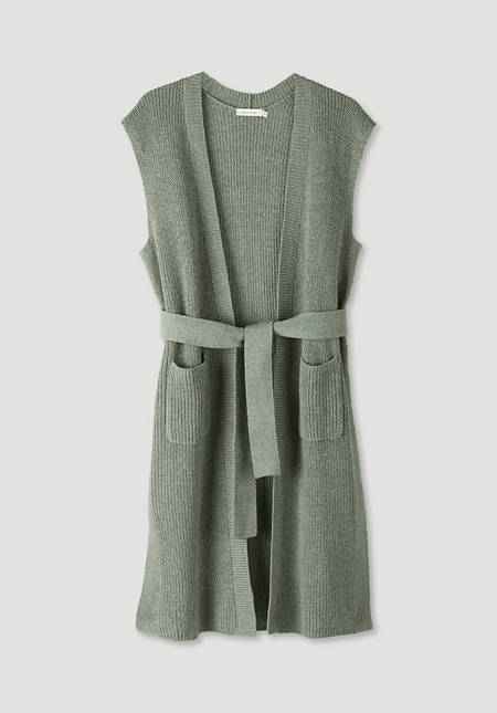 Strickjacke aus Bio-Baumwolle mit Leinen
