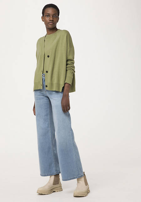 Strickjacke aus Bio-Schurwolle mit Kaschmir