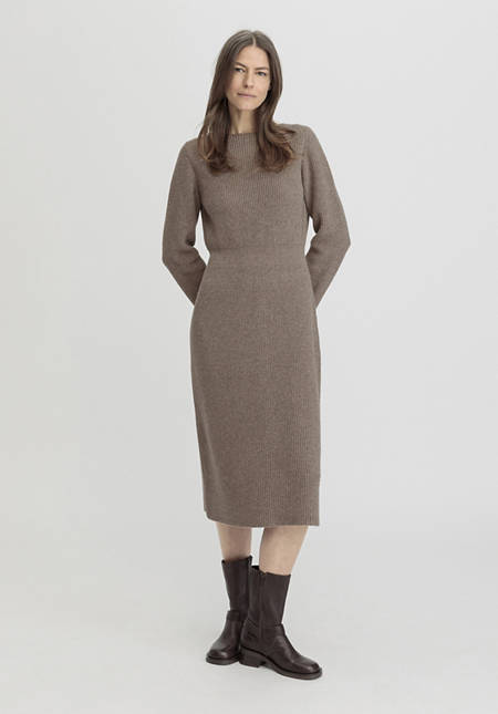 Strickkleid Midi Regular aus reiner Bio-Baumwolle und Schurwolle