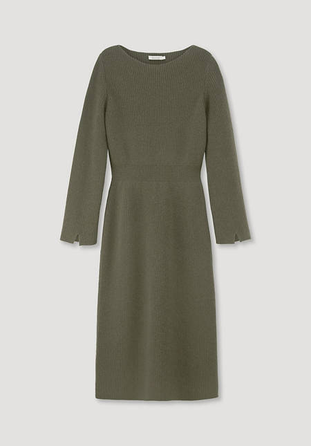 Strickkleid Midi Regular aus reiner Bio-Baumwolle und Schurwolle