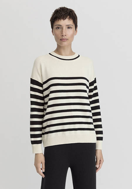 Strickpullover Streifen Relaxed aus Bio-Merinowolle und Bio-Baumwolle