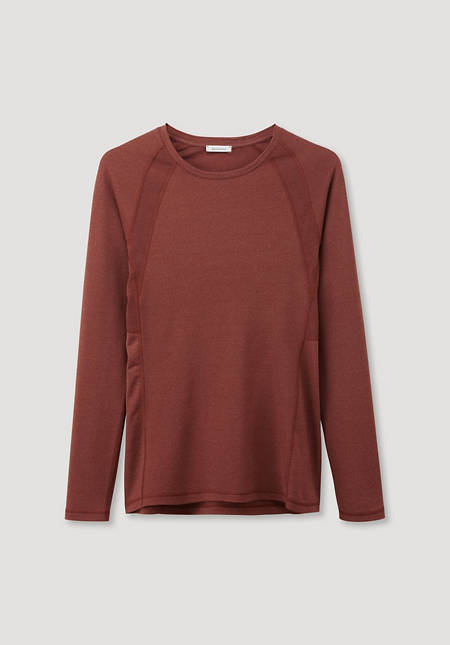 Struktur-Funktionsshirt aus Merinowolle mit Seide