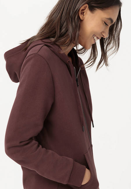 Sweat jacket made from pure organic cotton