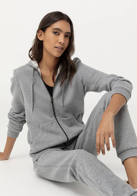 Sweat jacket made from pure organic cotton