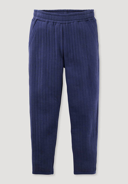 Sweatpants with quilted look made of pure organic cotton