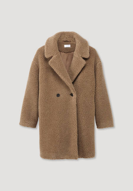 Teddy coat made of new wool with organic cotton and camel hair