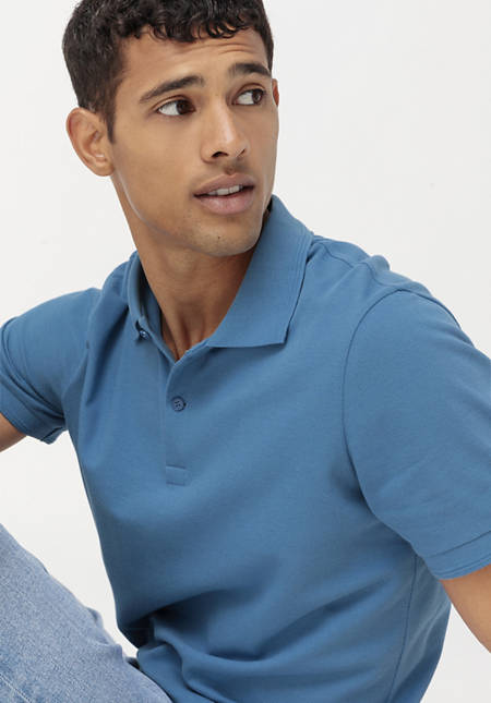 Twill jersey polo shirt made from pure organic cotton