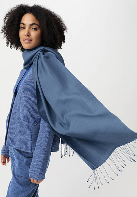 Virgin wool scarf with silk