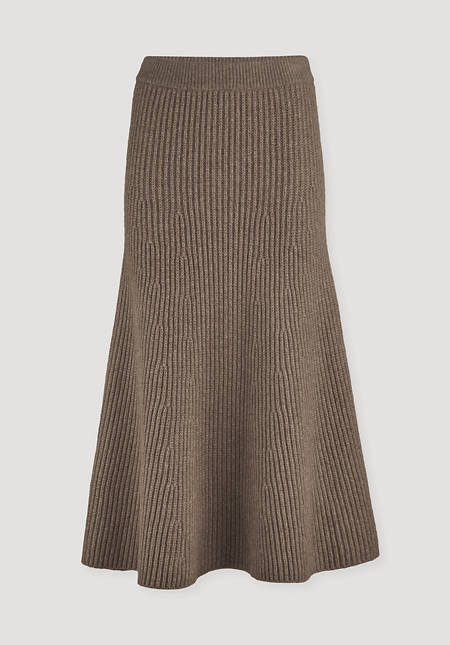 WUNDERKIND × HESSNATUR Knitted skirt Regular made of organic merino wool mix