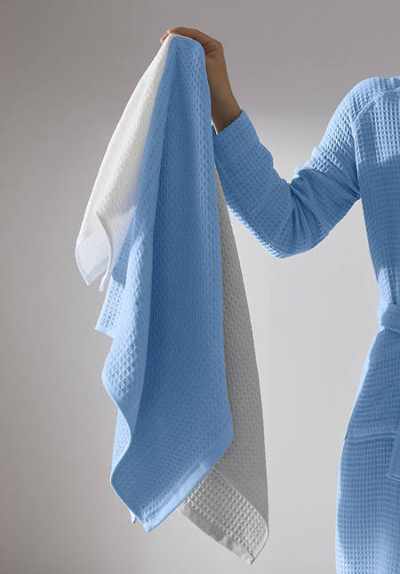Waffelpiqué-Handtuch aus reiner Bio-Baumwolle