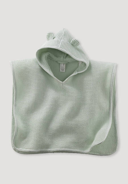 Waffle piqué bath poncho made from pure organic cotton