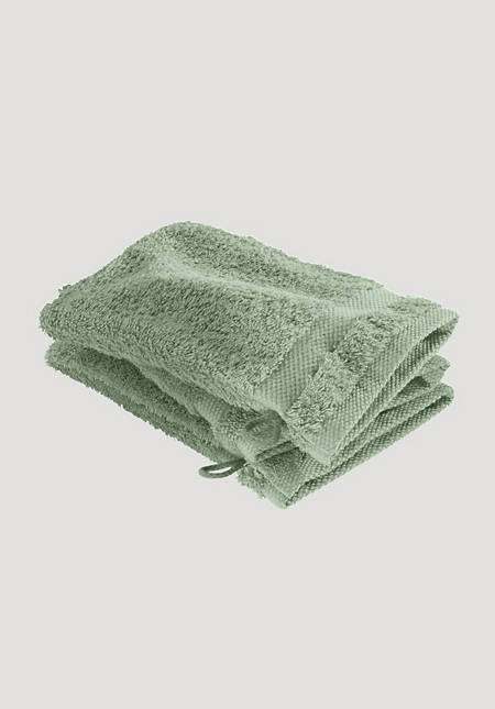 Wash mitt in a pack of 3 made from pure organic cotton